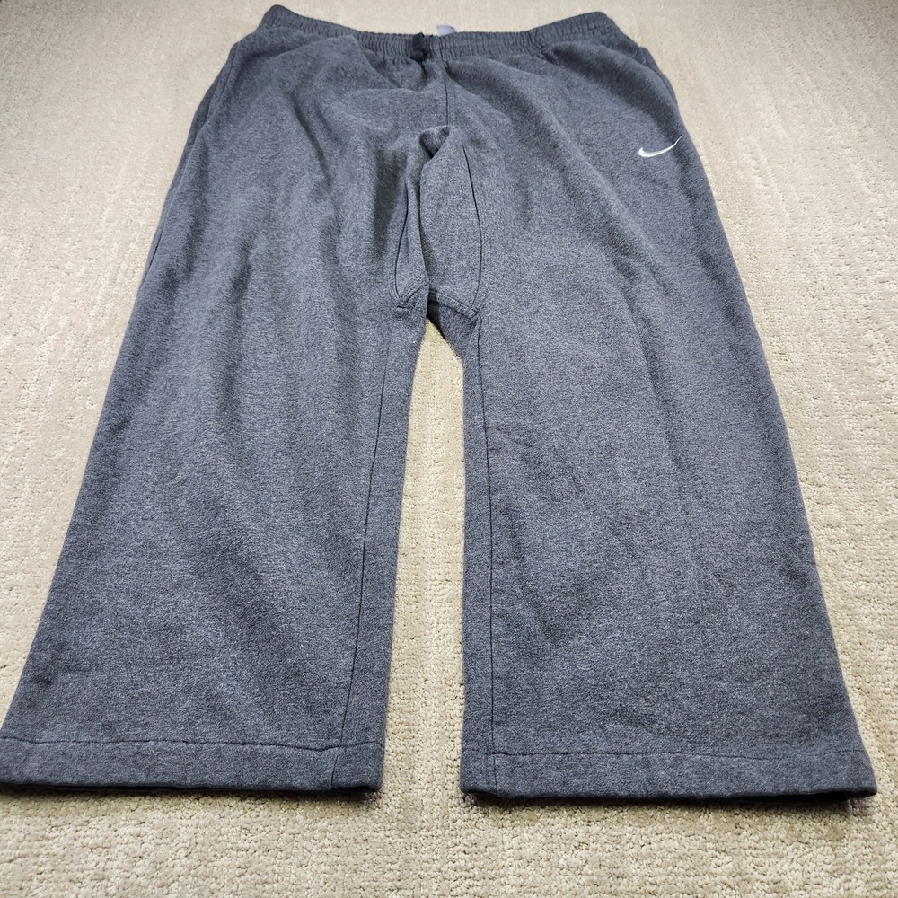 Nike Sweatpants Men XL *READ 26" Inseam Gray Cotton Fleece Straight Leg